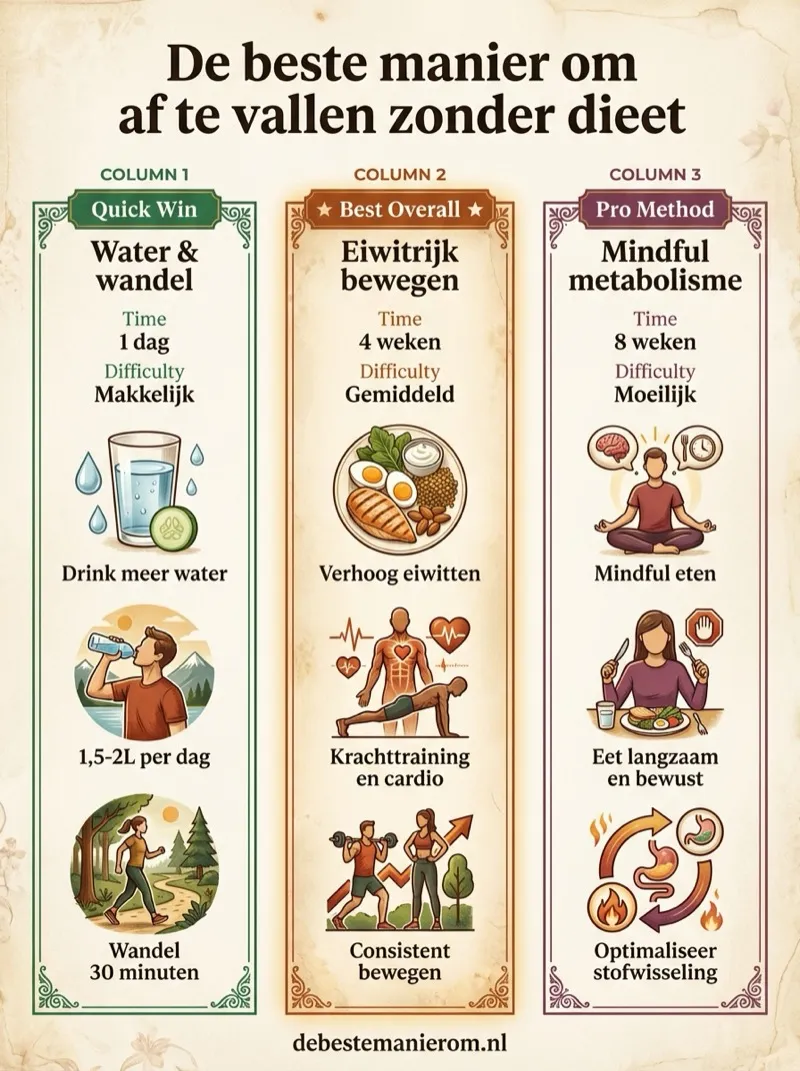 De beste manier om af te vallen zonder dieet