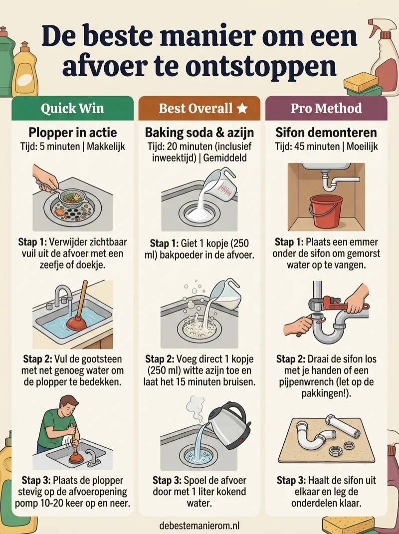De beste manier om een afvoer te ontstoppen