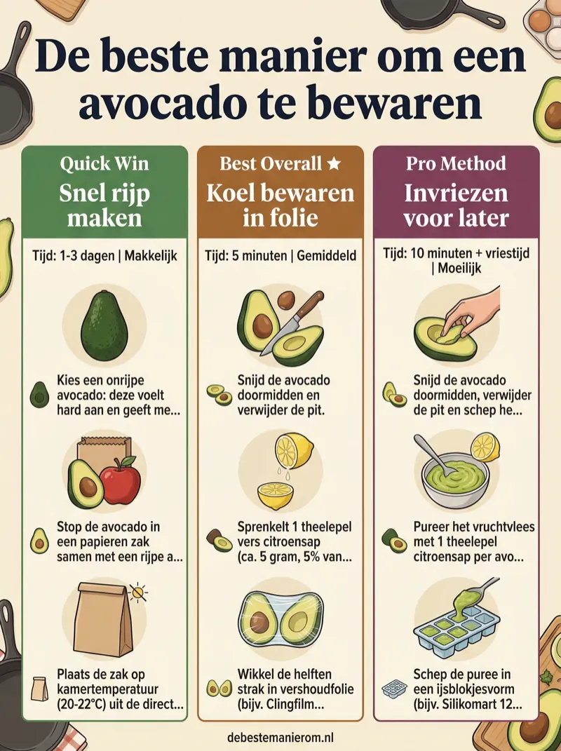 De beste manier om een avocado te bewaren