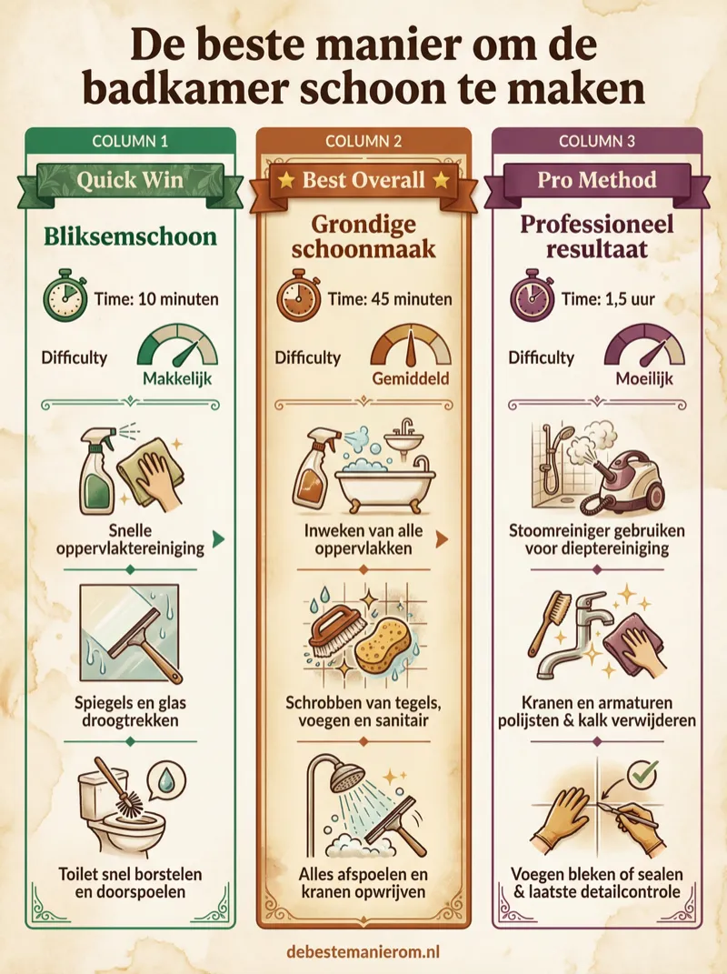 De beste manier om de badkamer schoon te maken