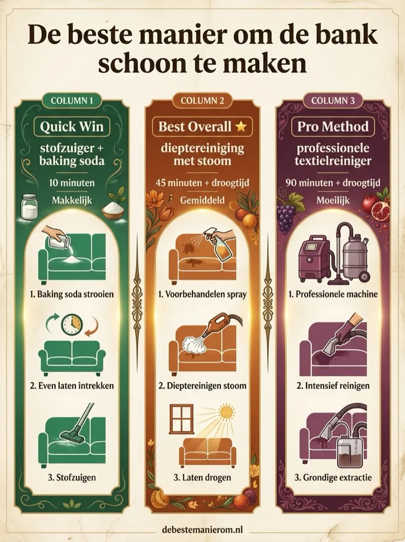 De beste manier om de bank schoon te maken