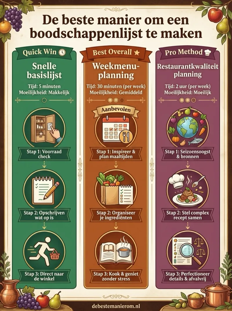 De beste manier om een boodschappenlijst te maken