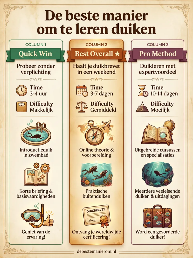 De beste manier om te leren duiken