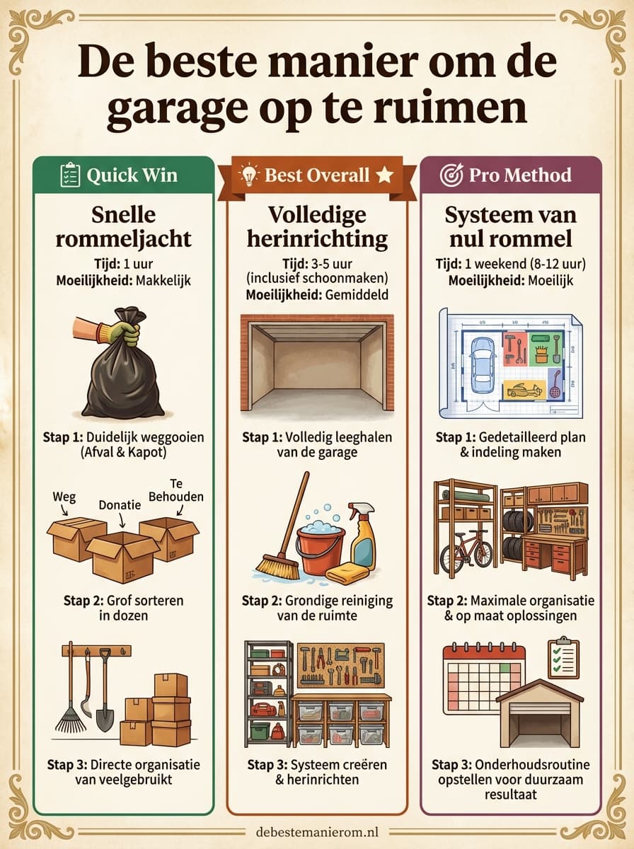 De beste manier om de garage op te ruimen