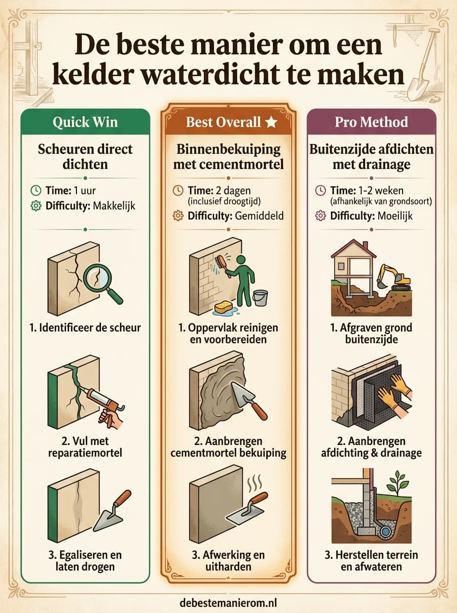 De beste manier om een kelder waterdicht te maken