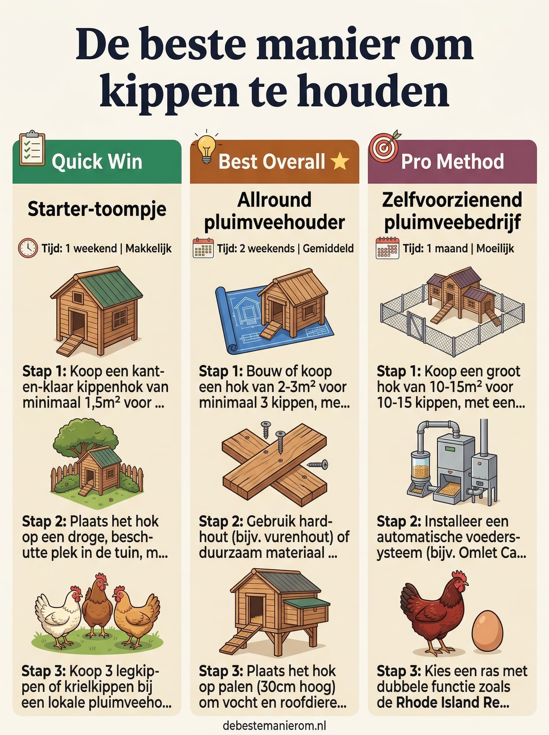 De beste manier om kippen te houden
