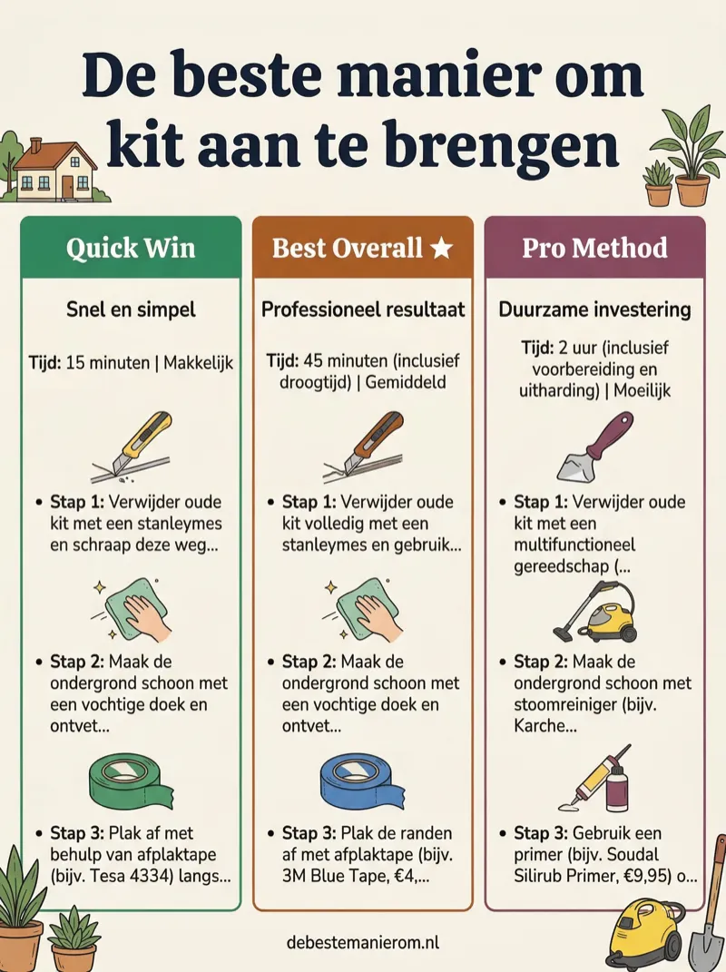 De beste manier om kit aan te brengen