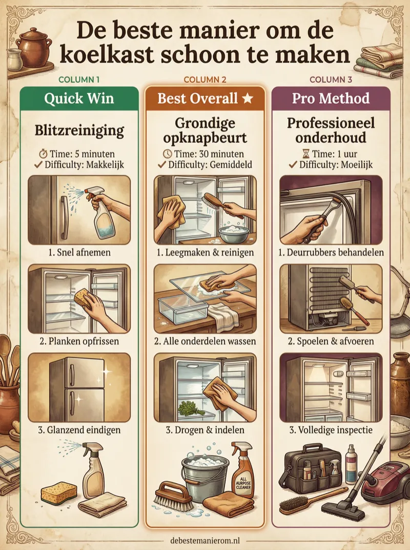 De beste manier om de koelkast schoon te maken