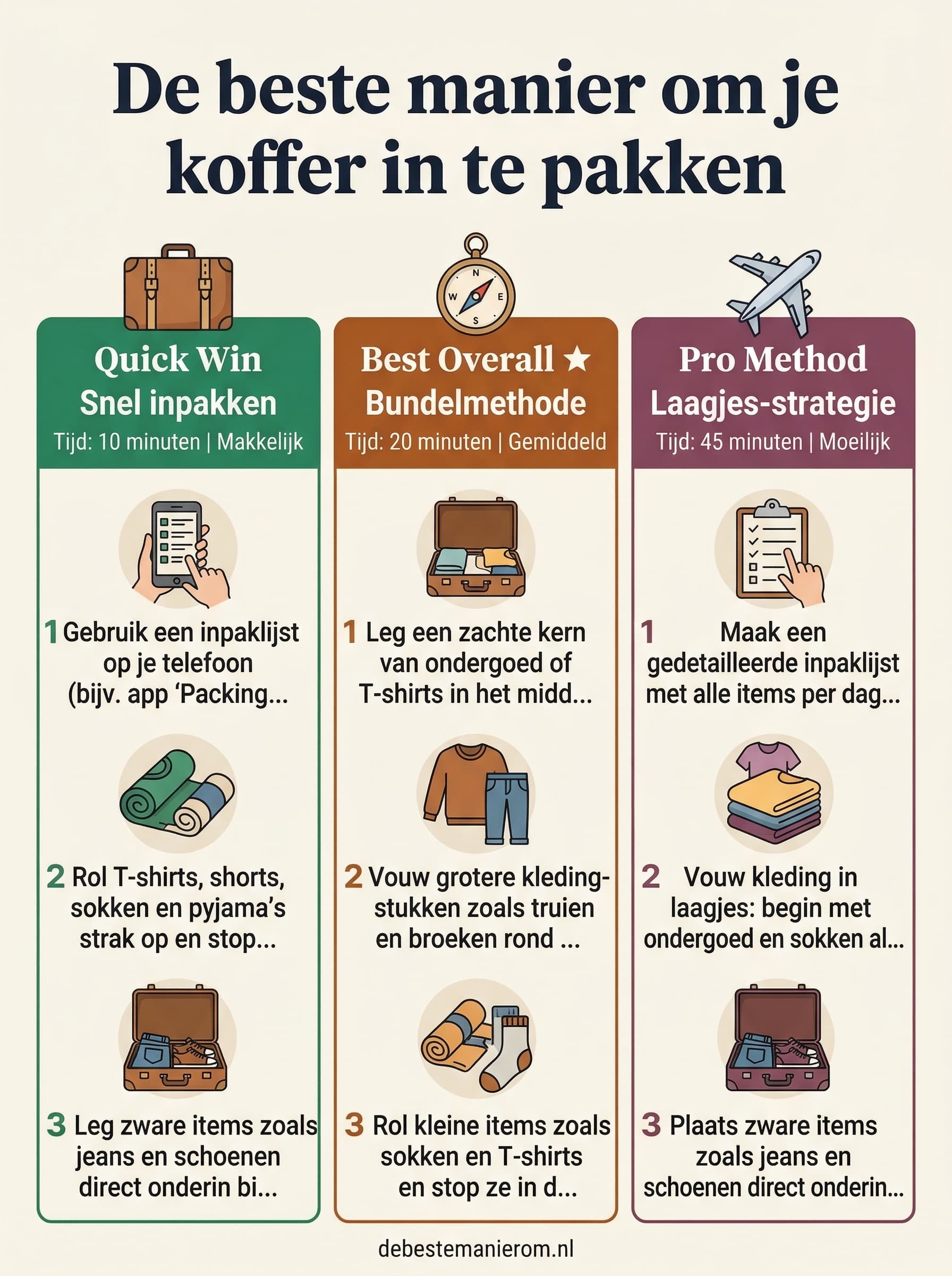 De beste manier om je koffer in te pakken