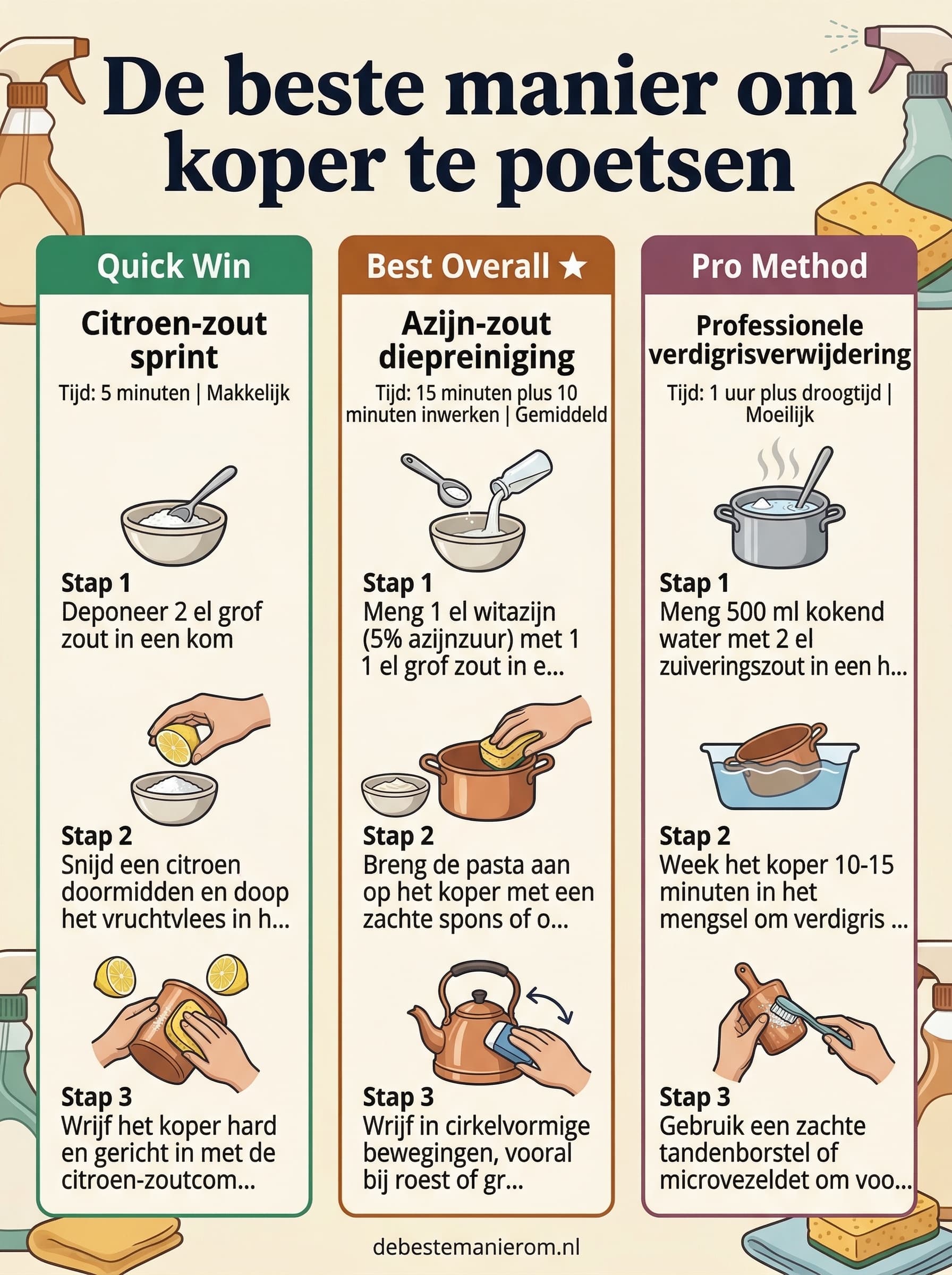 De beste manier om koper te poetsen