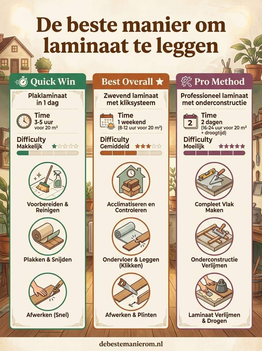 De beste manier om laminaat te leggen