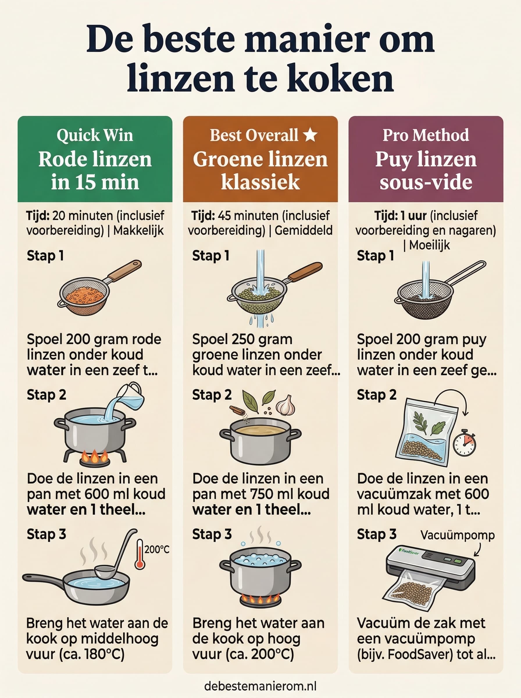 De beste manier om linzen te koken