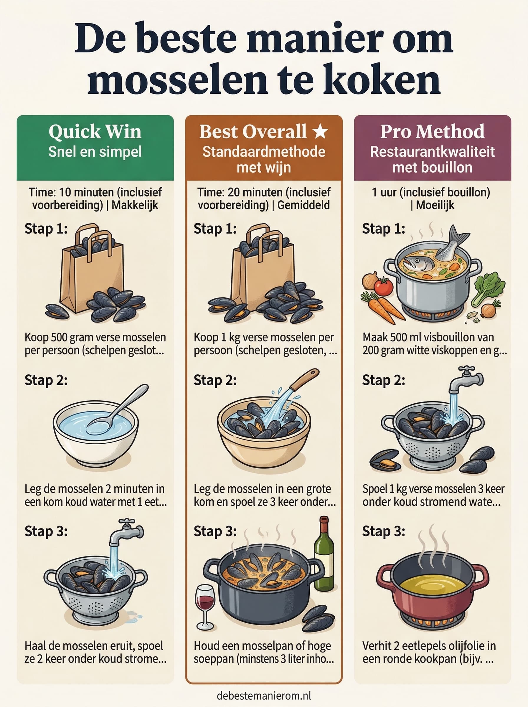 De beste manier om mosselen te koken