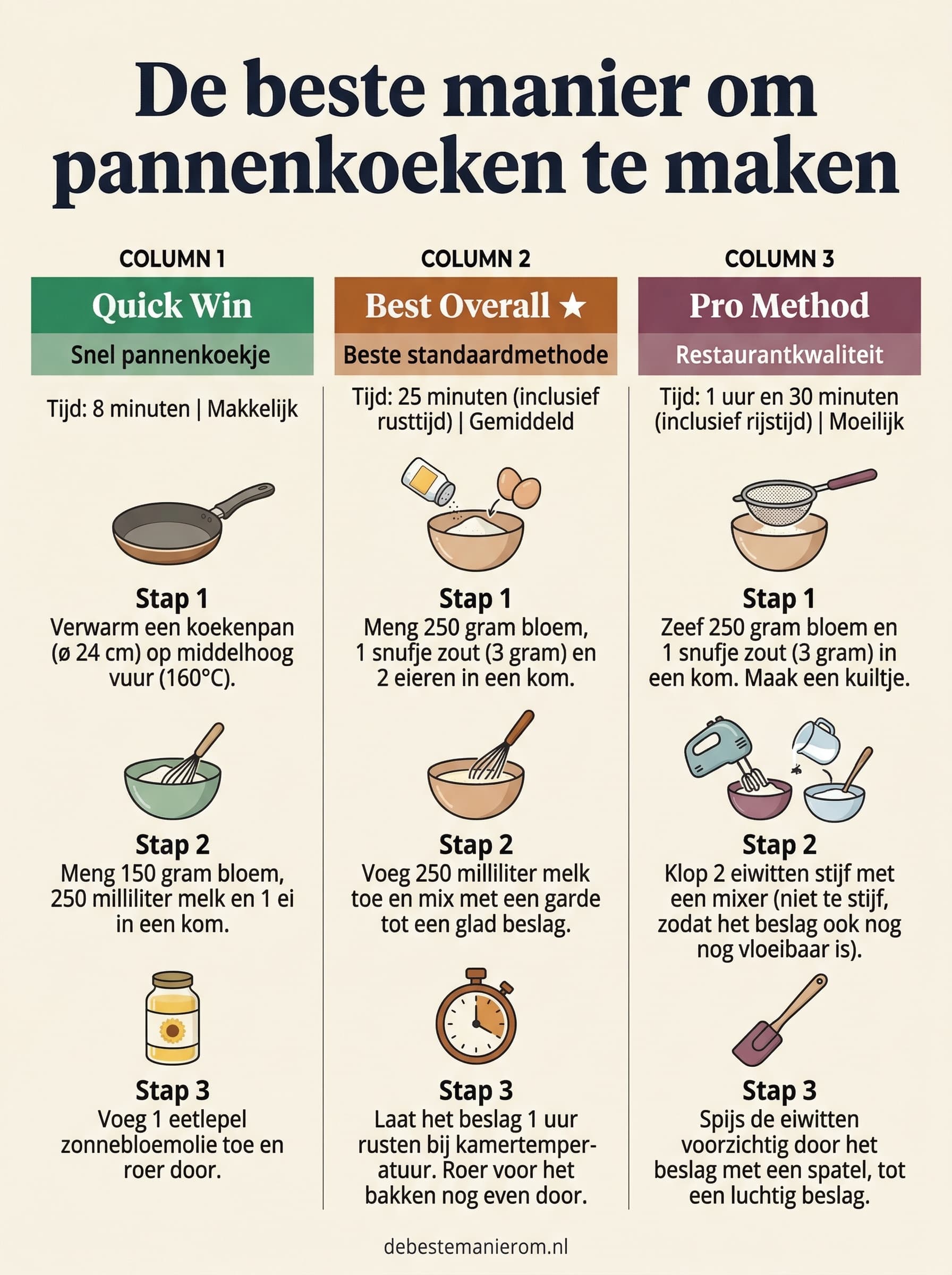 De beste manier om pannenkoeken te maken