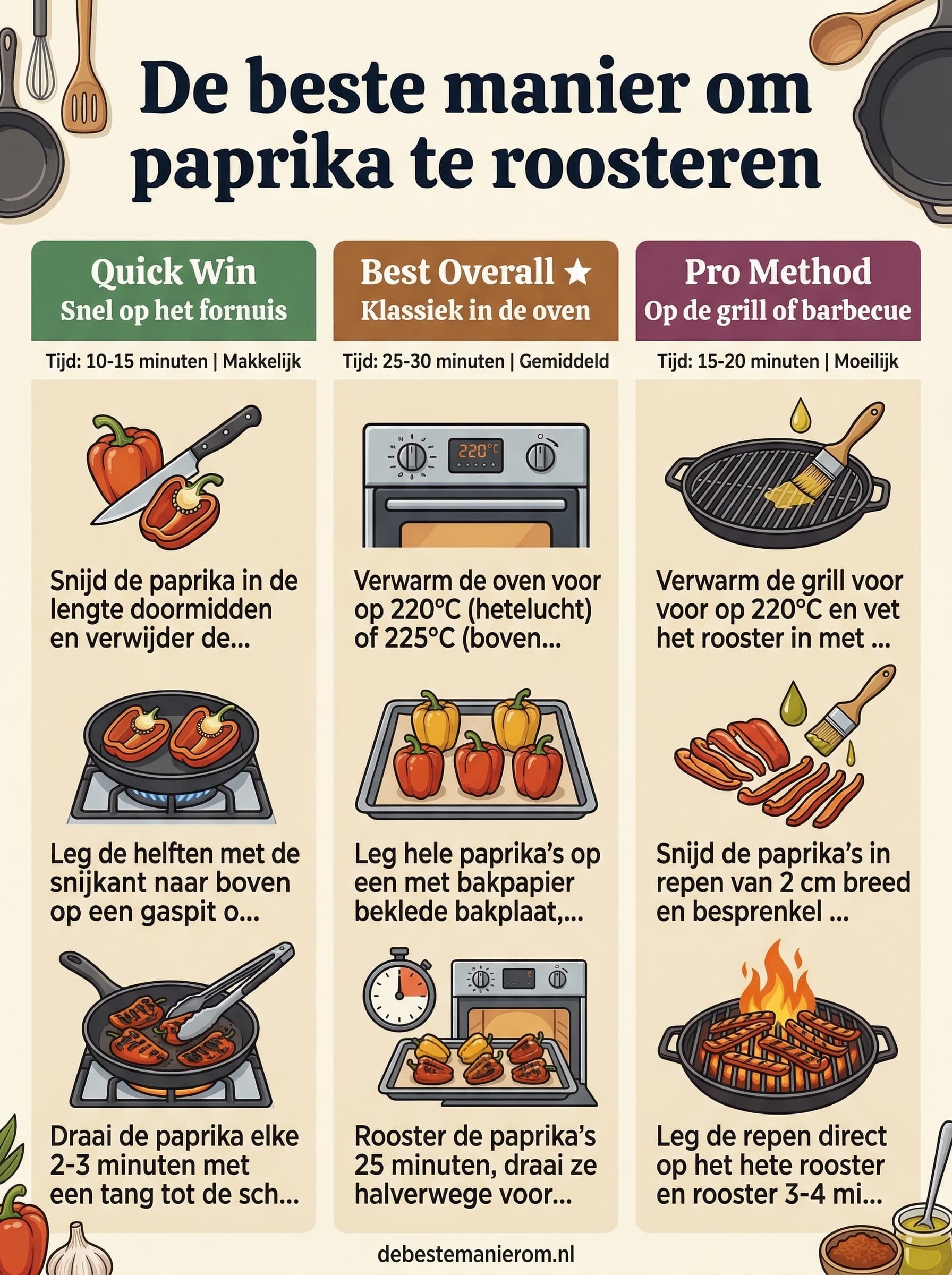 De beste manier om paprika te roosteren