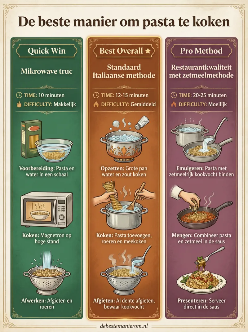 De beste manier om pasta te koken