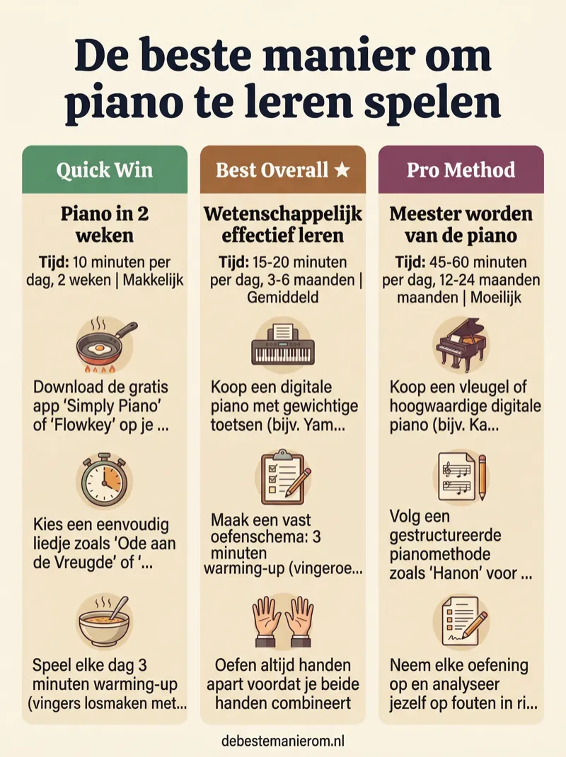De beste manier om piano te leren spelen