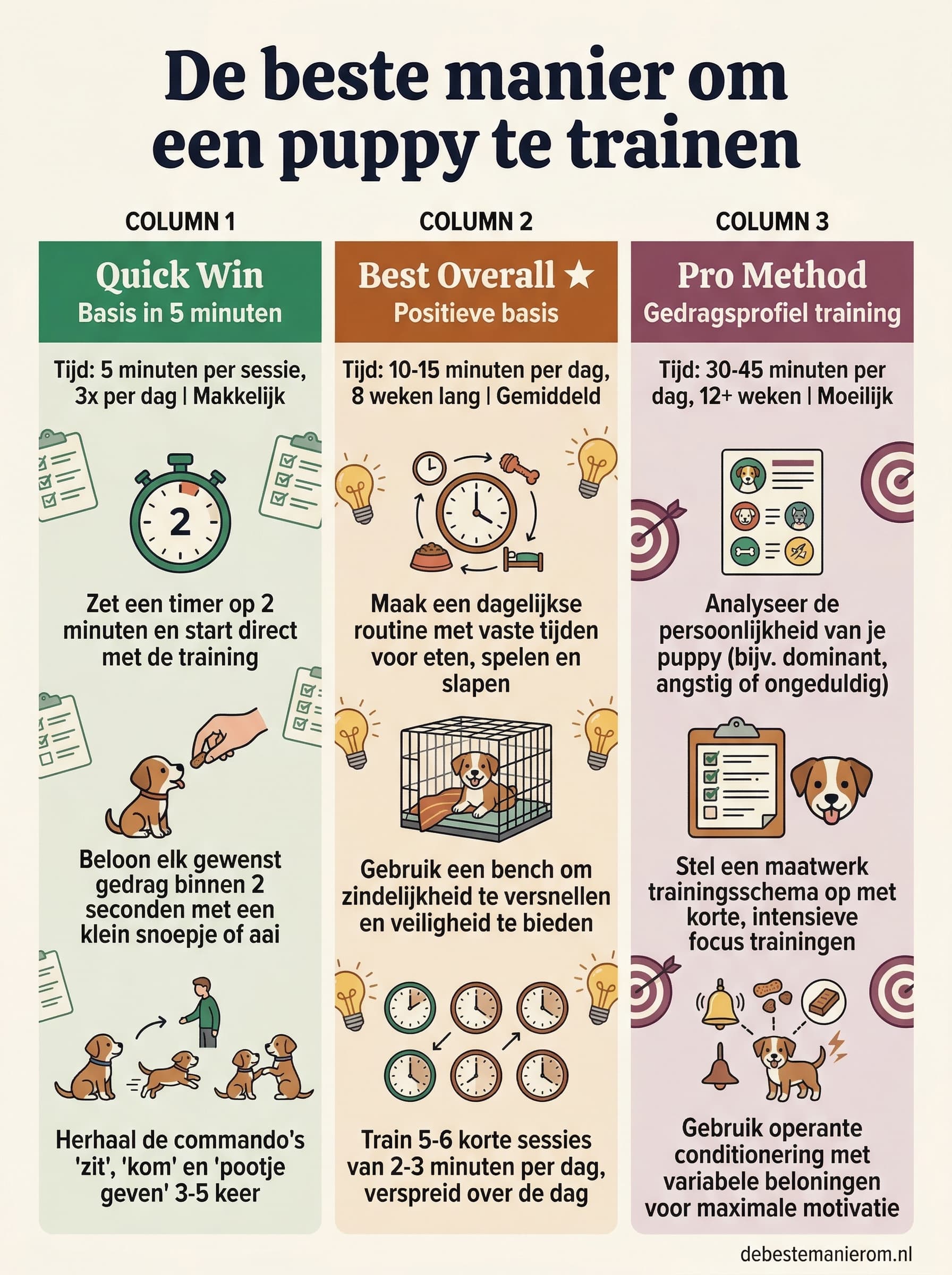 De beste manier om een puppy te trainen