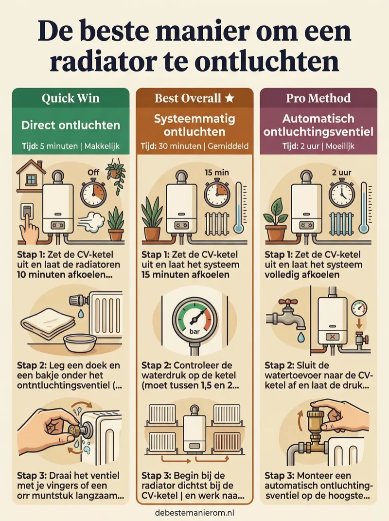 De beste manier om een radiator te ontluchten