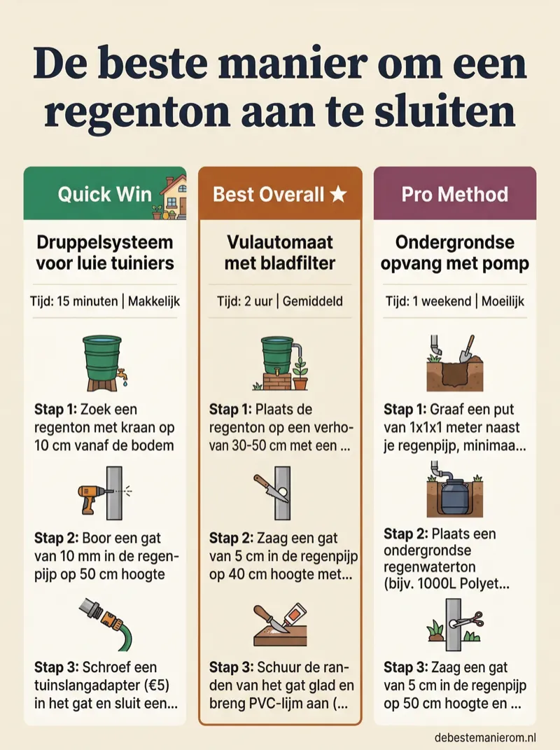 De beste manier om een regenton aan te sluiten