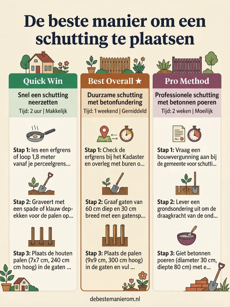De beste manier om een schutting te plaatsen