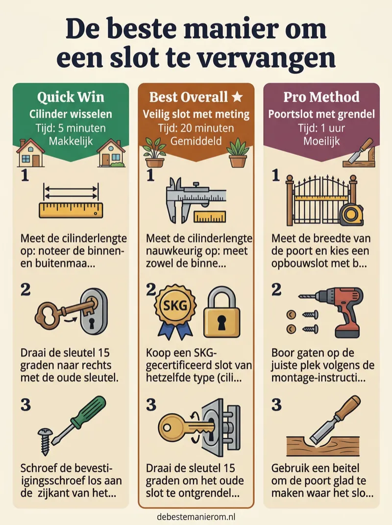 De beste manier om een slot te vervangen