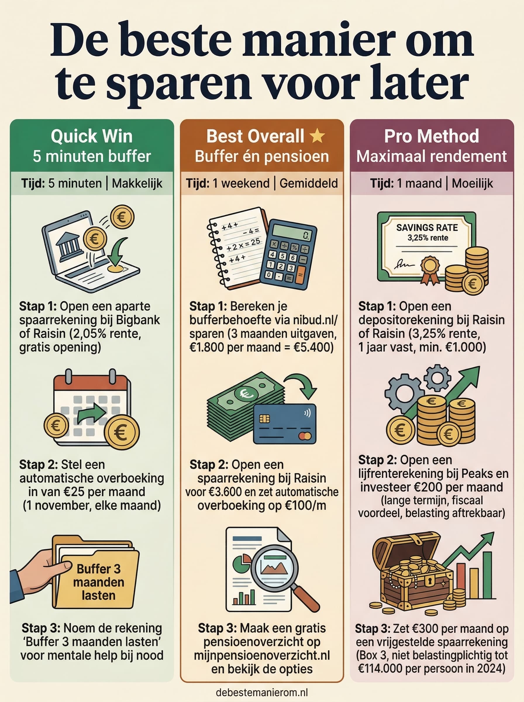 De beste manier om te sparen voor later