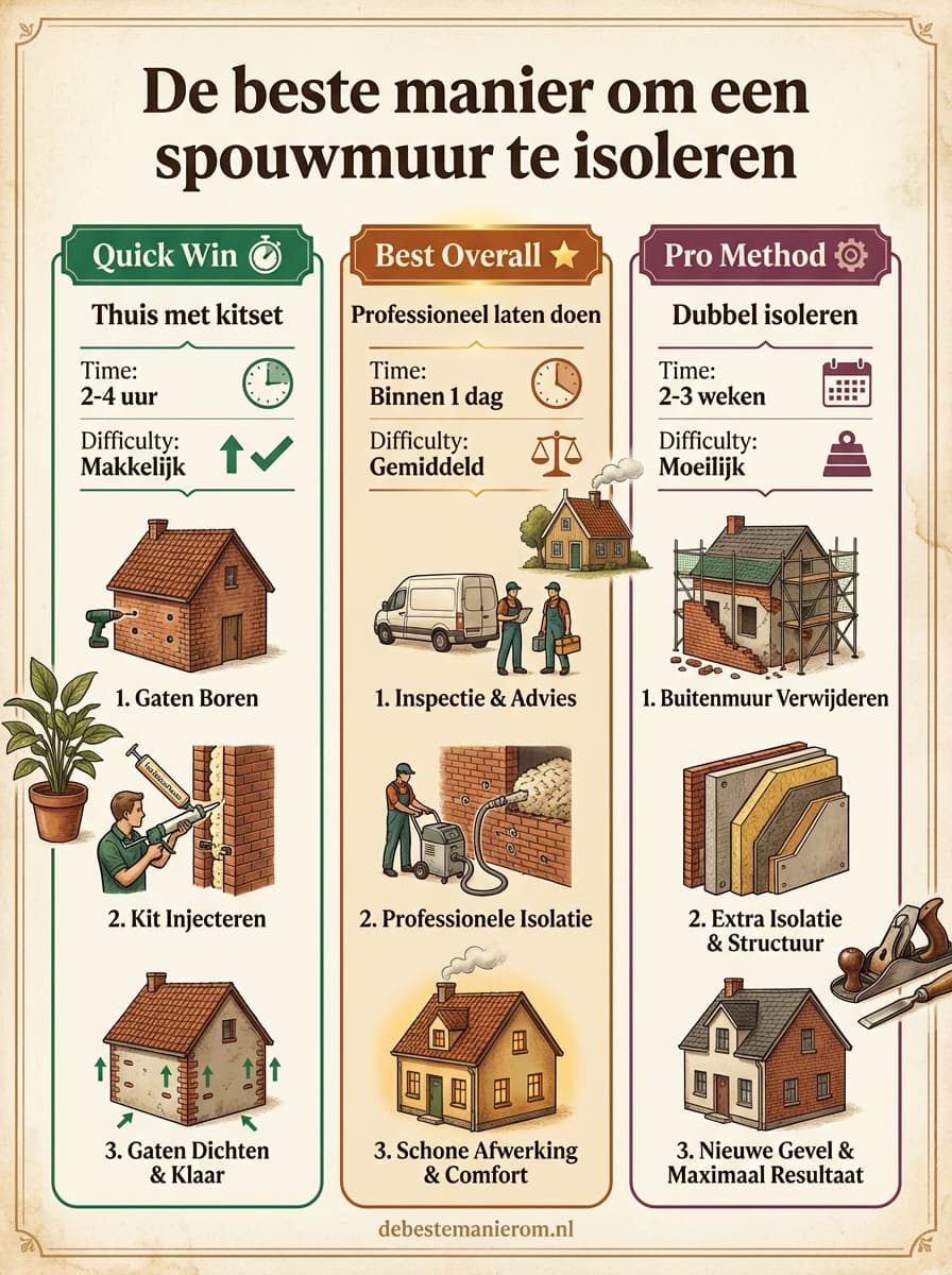 De beste manier om een spouwmuur te isoleren