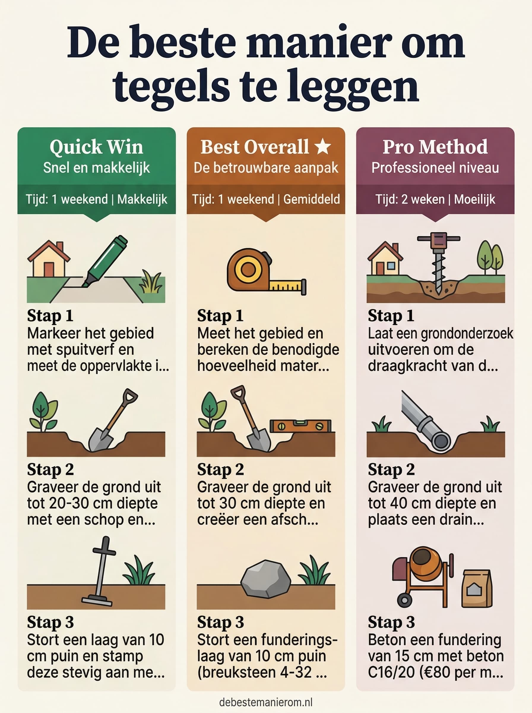 De beste manier om tegels te leggen