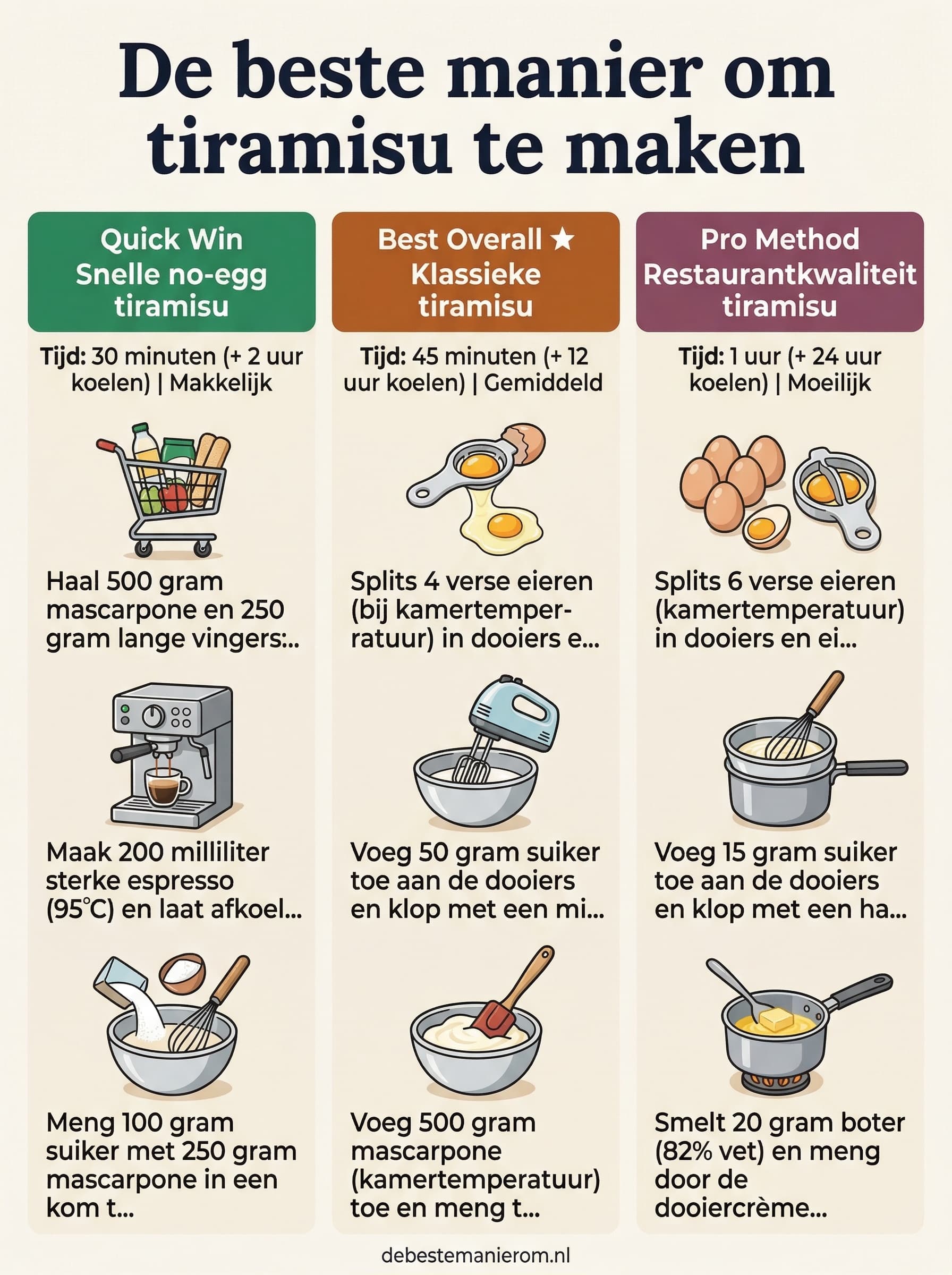 De beste manier om tiramisu te maken