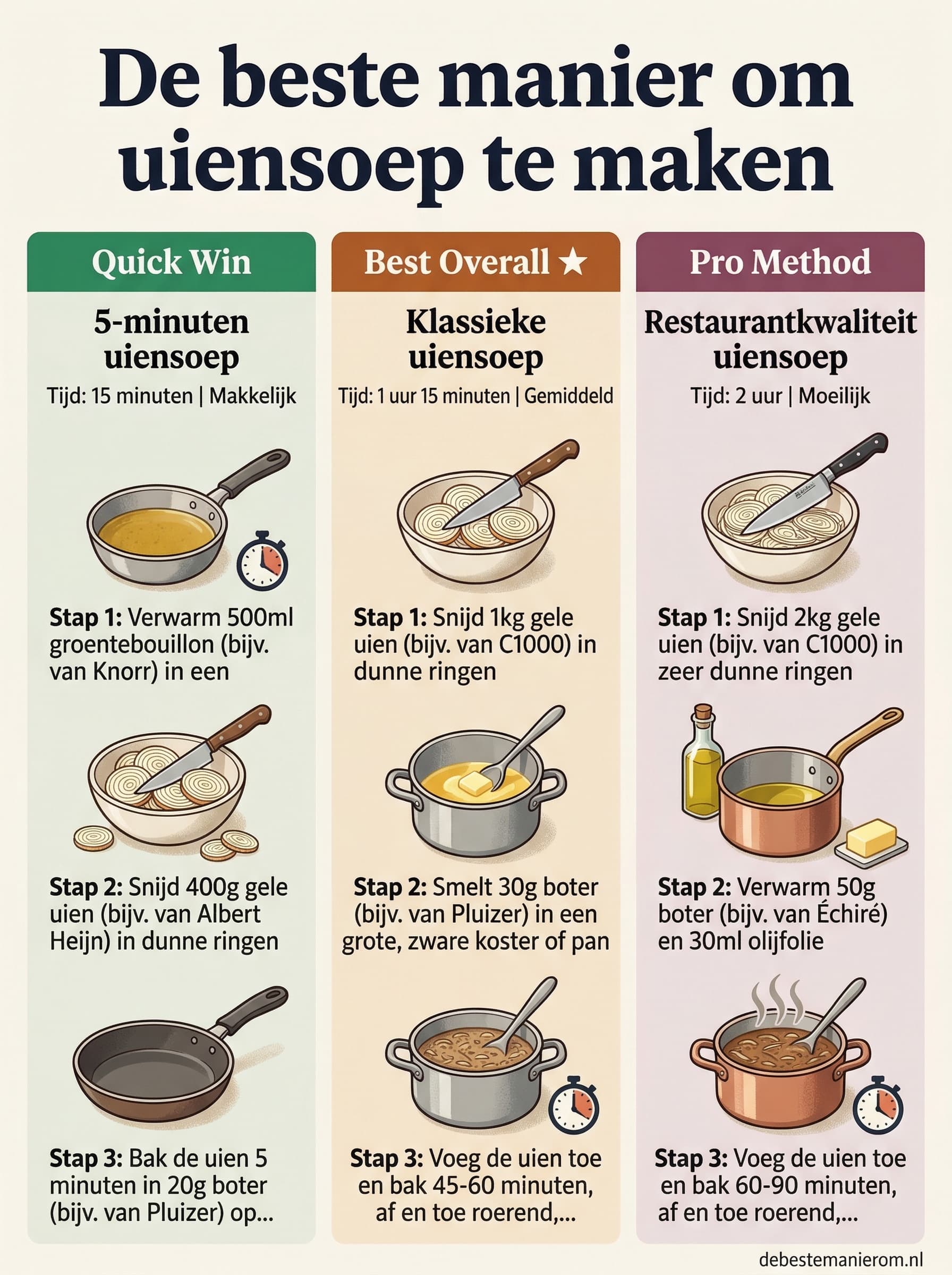 De beste manier om uiensoep te maken