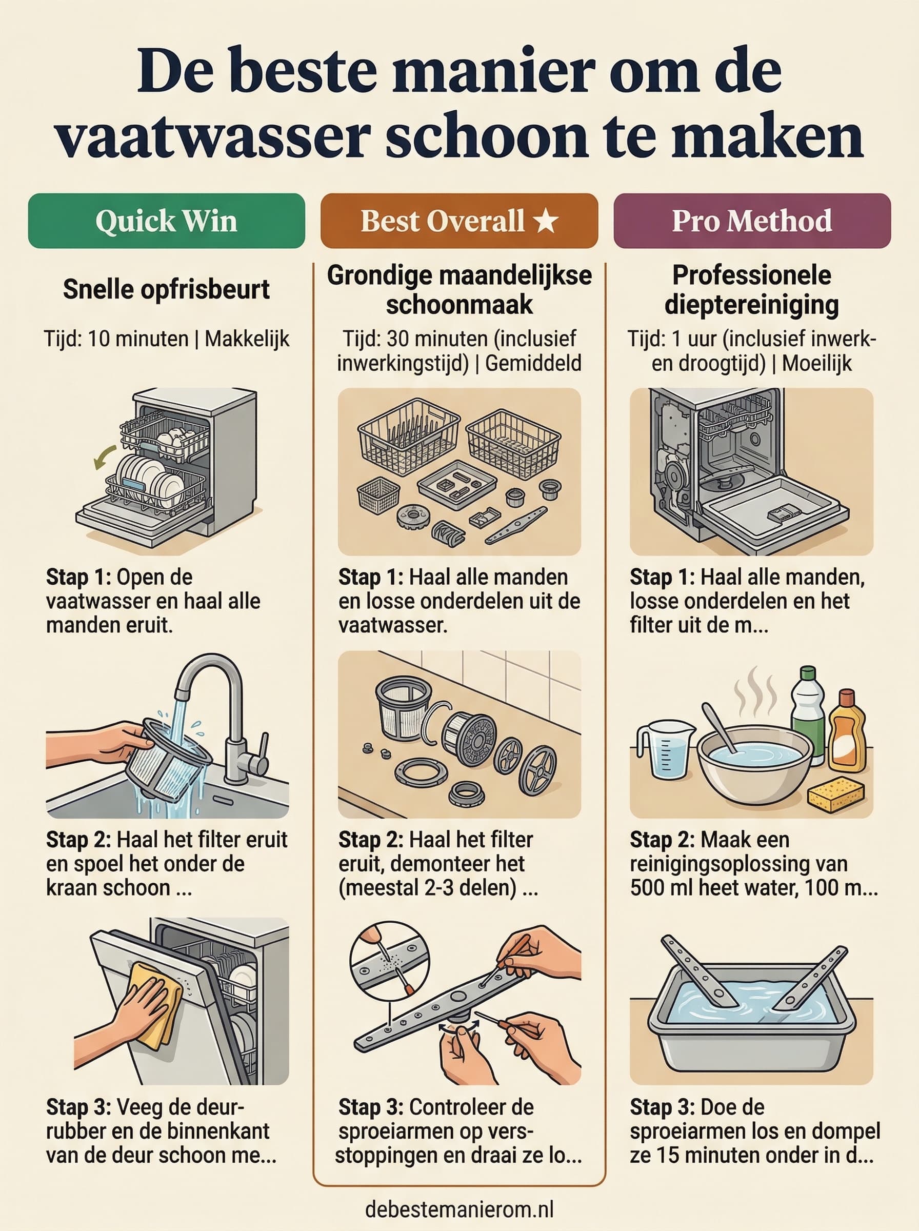 De beste manier om de vaatwasser schoon te maken
