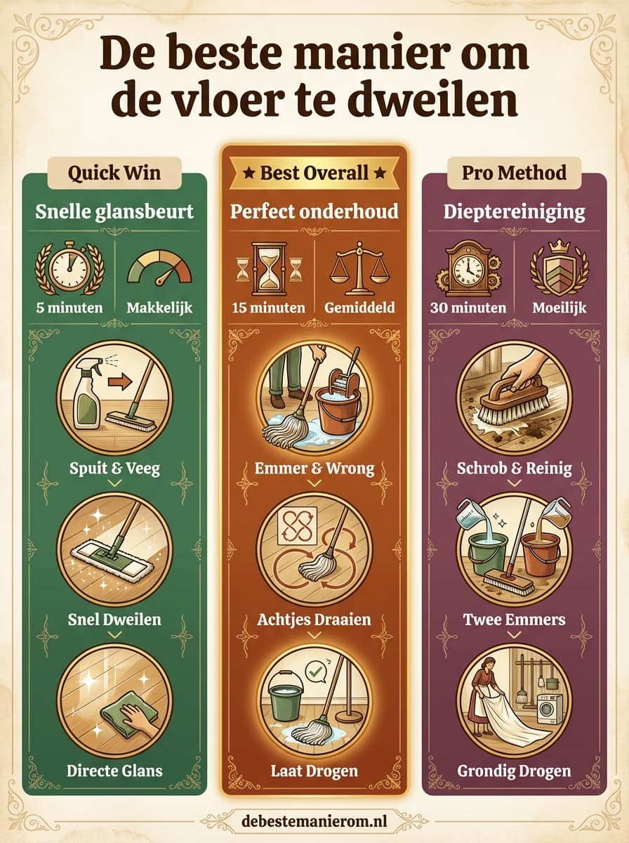 De beste manier om de vloer te dweilen