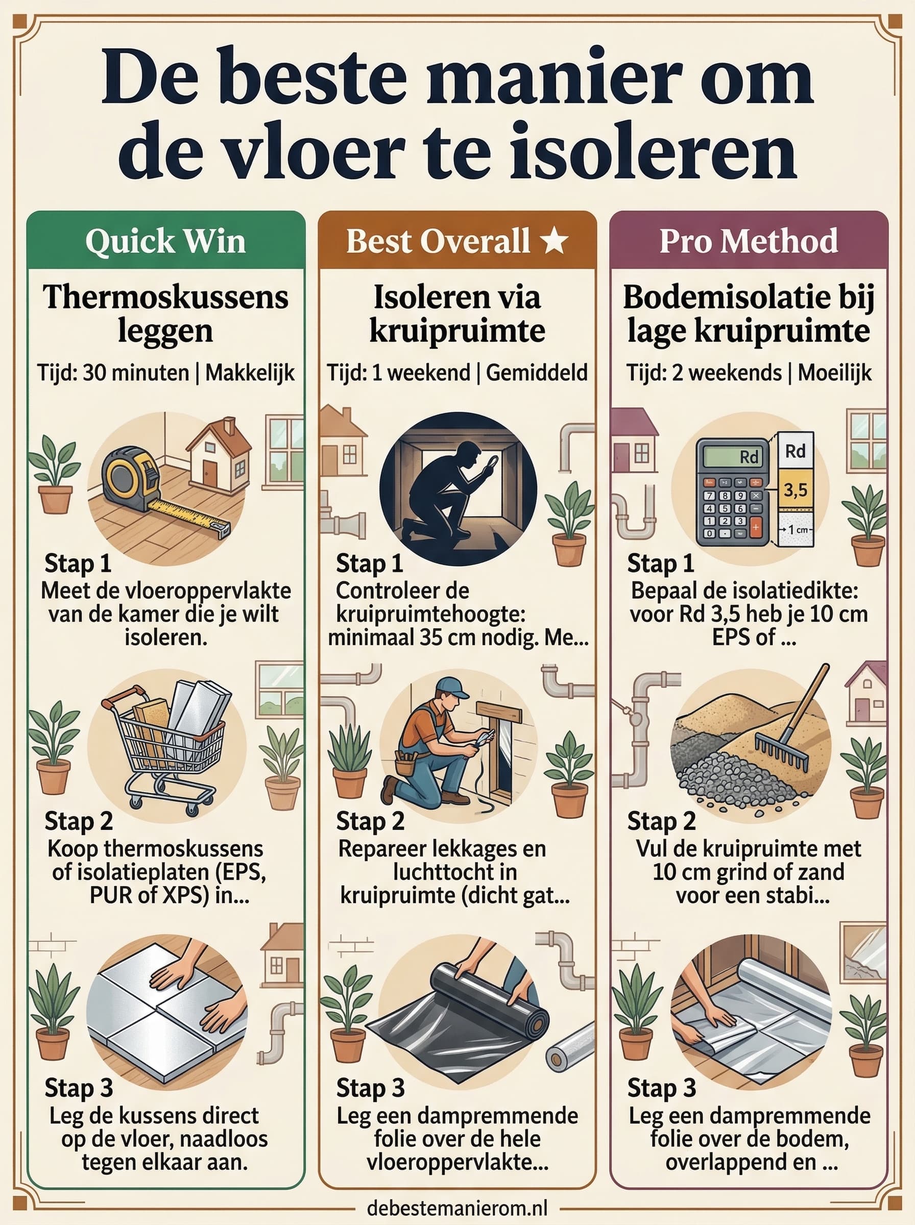 De beste manier om de vloer te isoleren