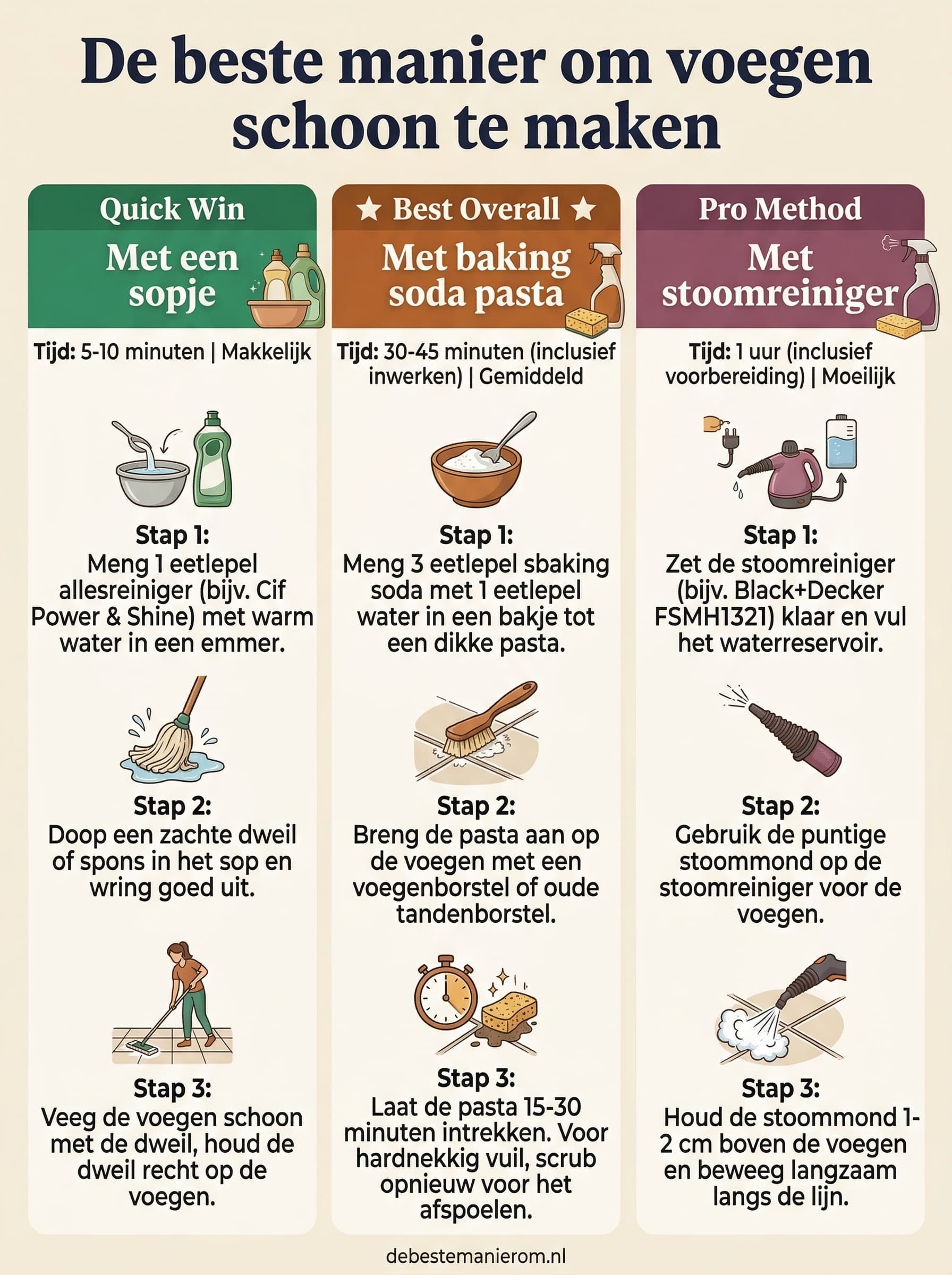 De beste manier om voegen schoon te maken