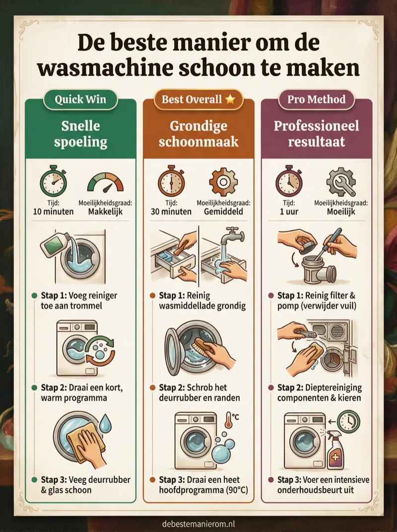 De beste manier om de wasmachine schoon te maken