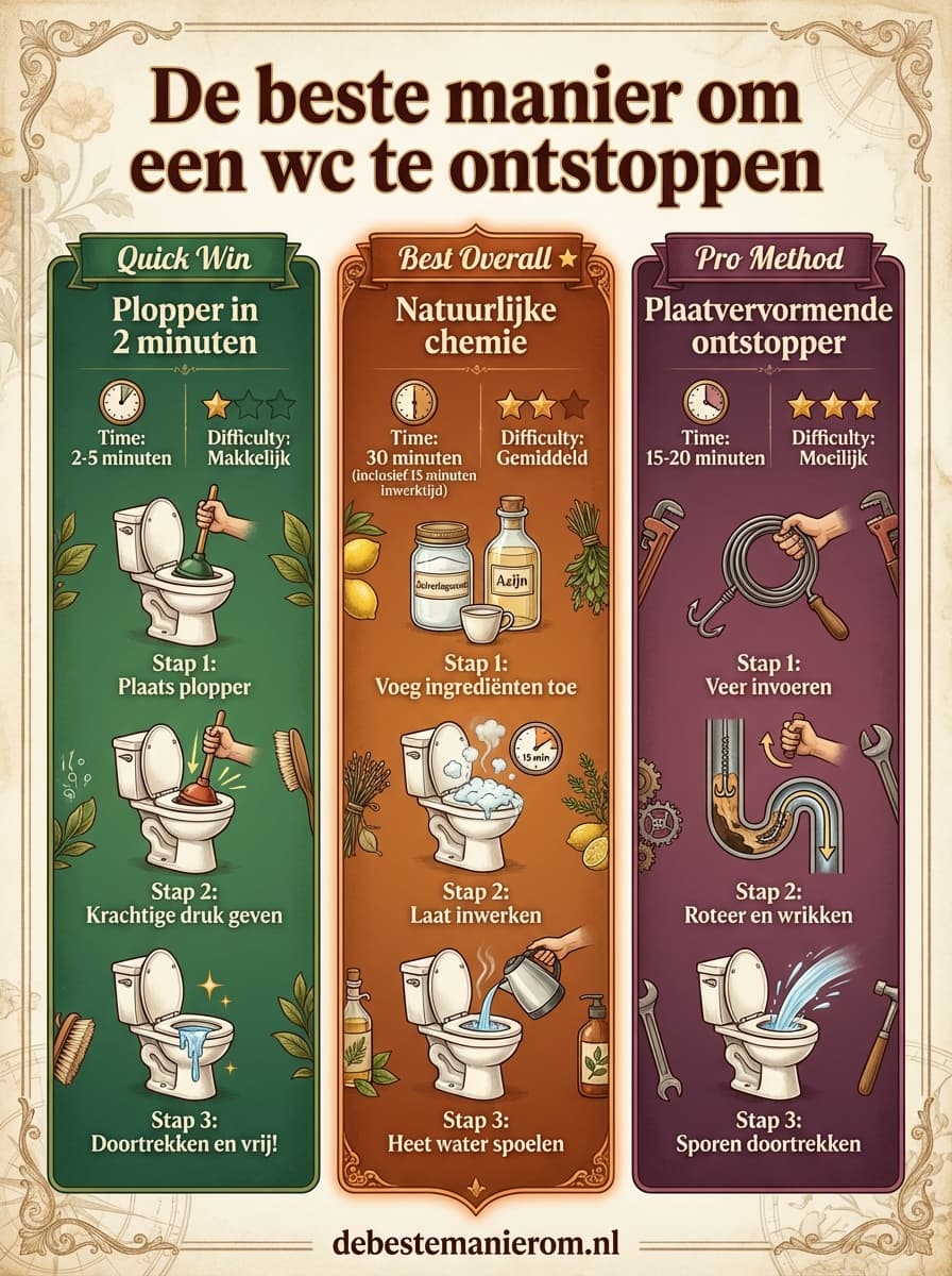 De beste manier om een wc te ontstoppen