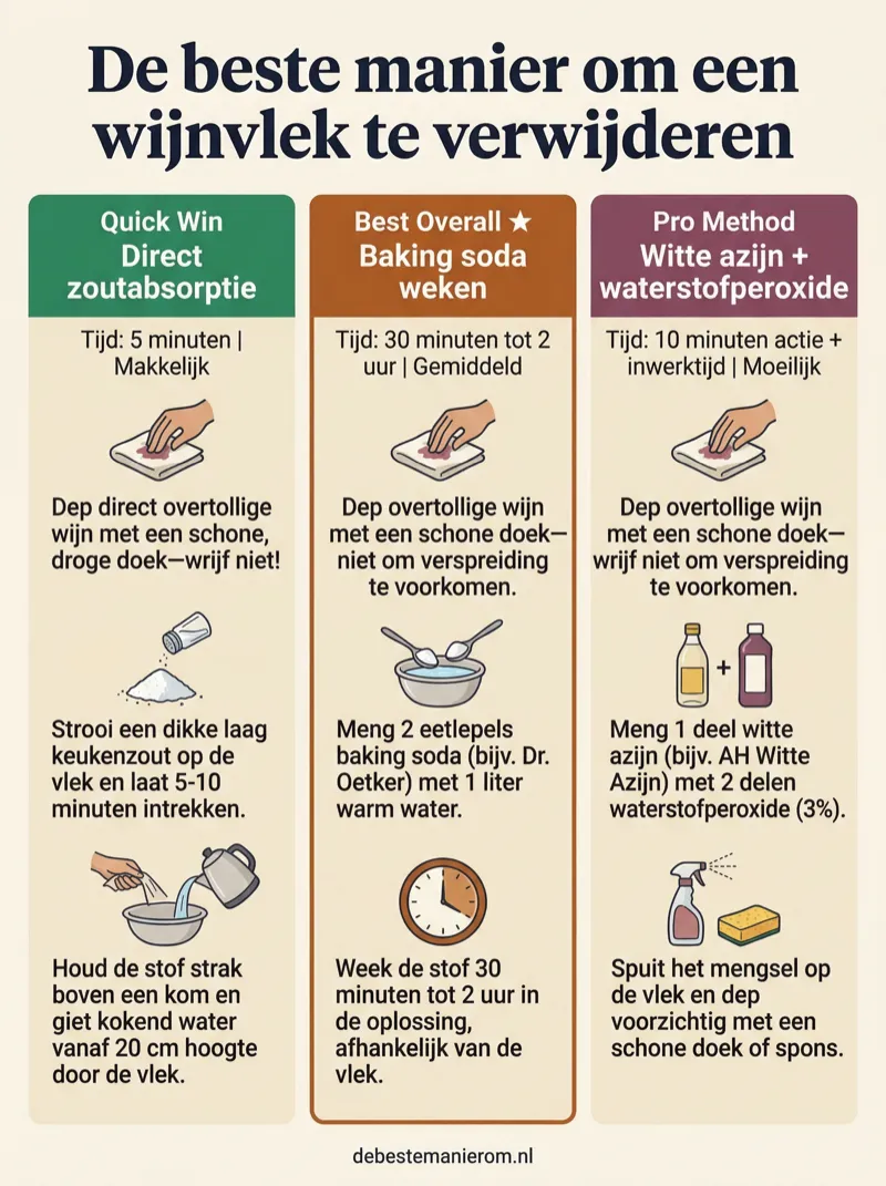 De beste manier om een wijnvlek te verwijderen