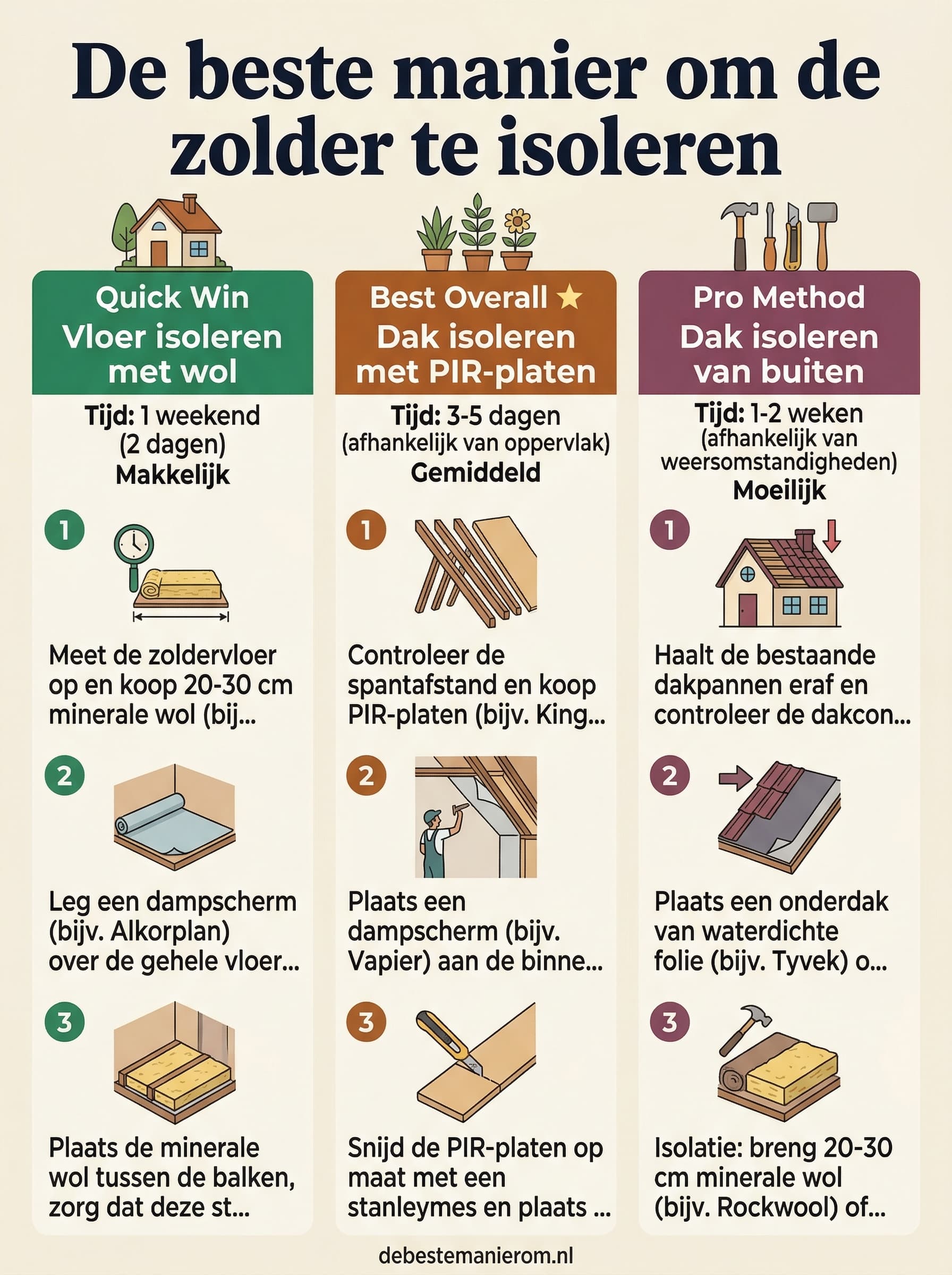 De beste manier om de zolder te isoleren